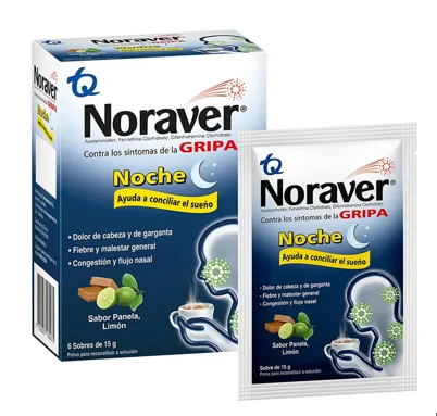 NORAVER Gripa Noche Sabor Panela Limon 15 g